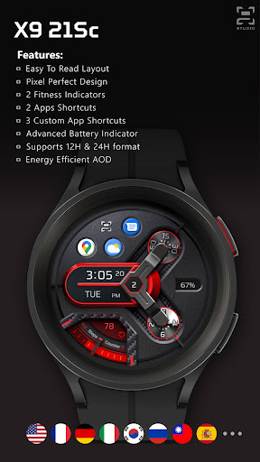 Android application X9 21Sc: Digital Watch Face screenshort