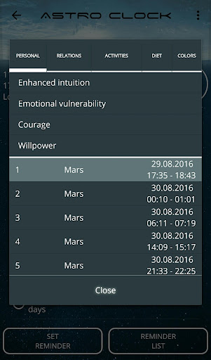 Astro Clock (planet hours) Screen 3