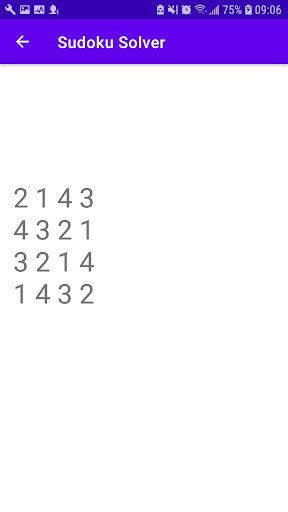 4x4 Sudoku Solver Screen 3