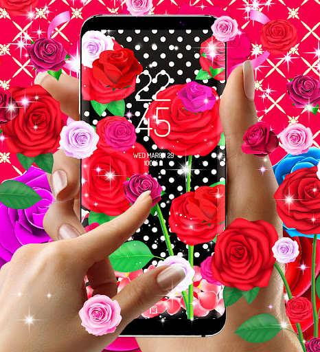 Pink red roses live wallpaper Screen 3