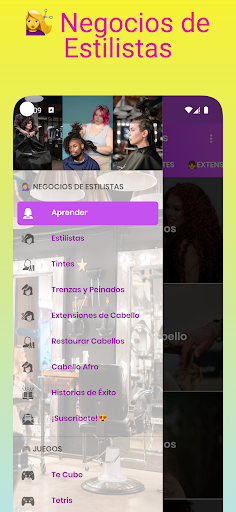 Android application Negocios de Estilistas screenshort