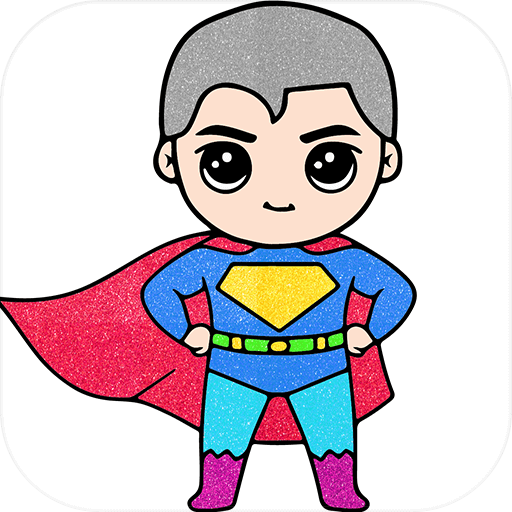 Glitter Superhero Coloring logo