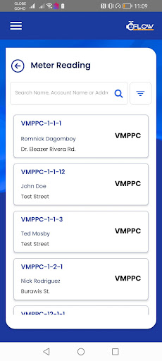 Android application Flow - Meter Reader screenshort