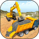 Crane Excavator Builder Road icon