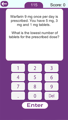 Drug Calculations Game Screen 3