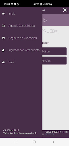 Android application Clinicloud Especialistas screenshort