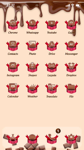 Wow Valentine Chocolate Theme Screen 2
