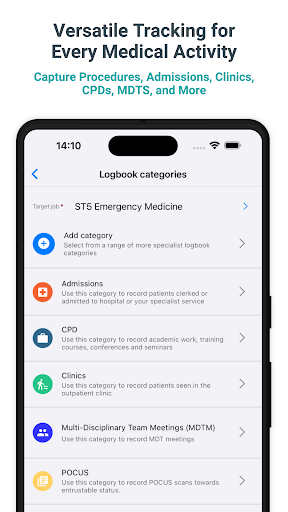 Medical and surgical logbook Screen 2