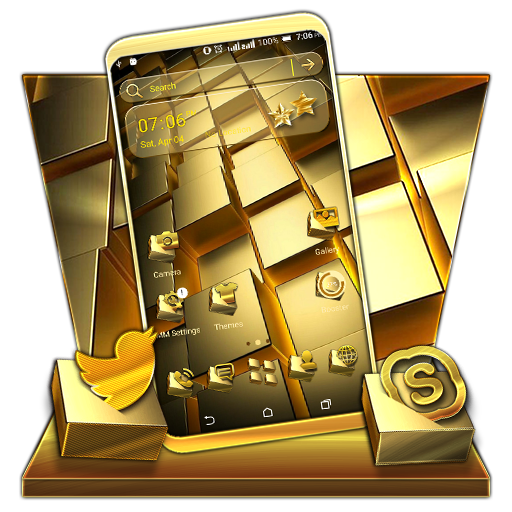 Gold Cubes Launcher Theme  Icon
