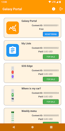 Android application Galaxy Portal screenshort