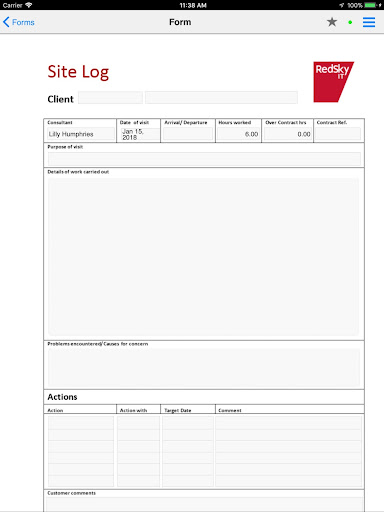 RedSky Service Management Screen 3