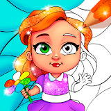 Doll dress Glitter Coloring Book Glitter icon