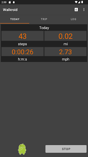 Android application Walkroid - simple pedometer screenshort