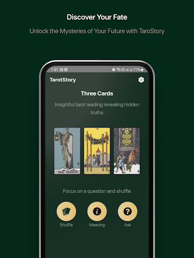 Screenshot of TaroStory AI Tarot Card Reader
