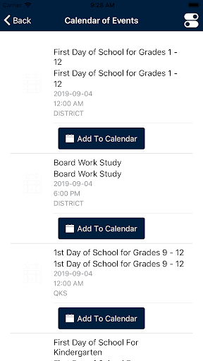 Android application Burlington CSD screenshort