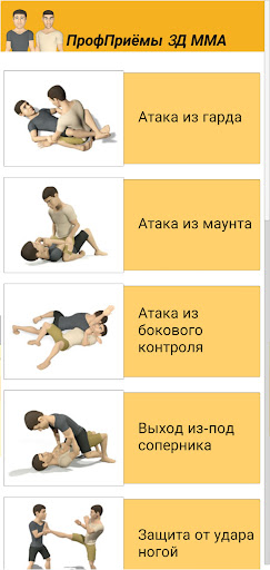 Android application ПрофПриемы 3Д ММА screenshort