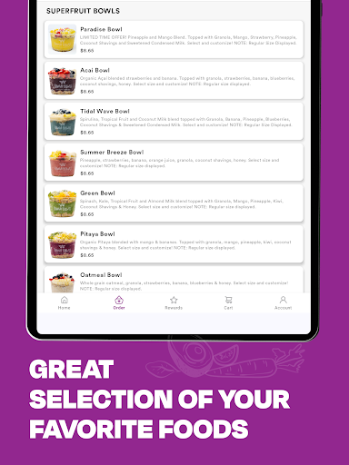 Screenshot of Bahia Bowls