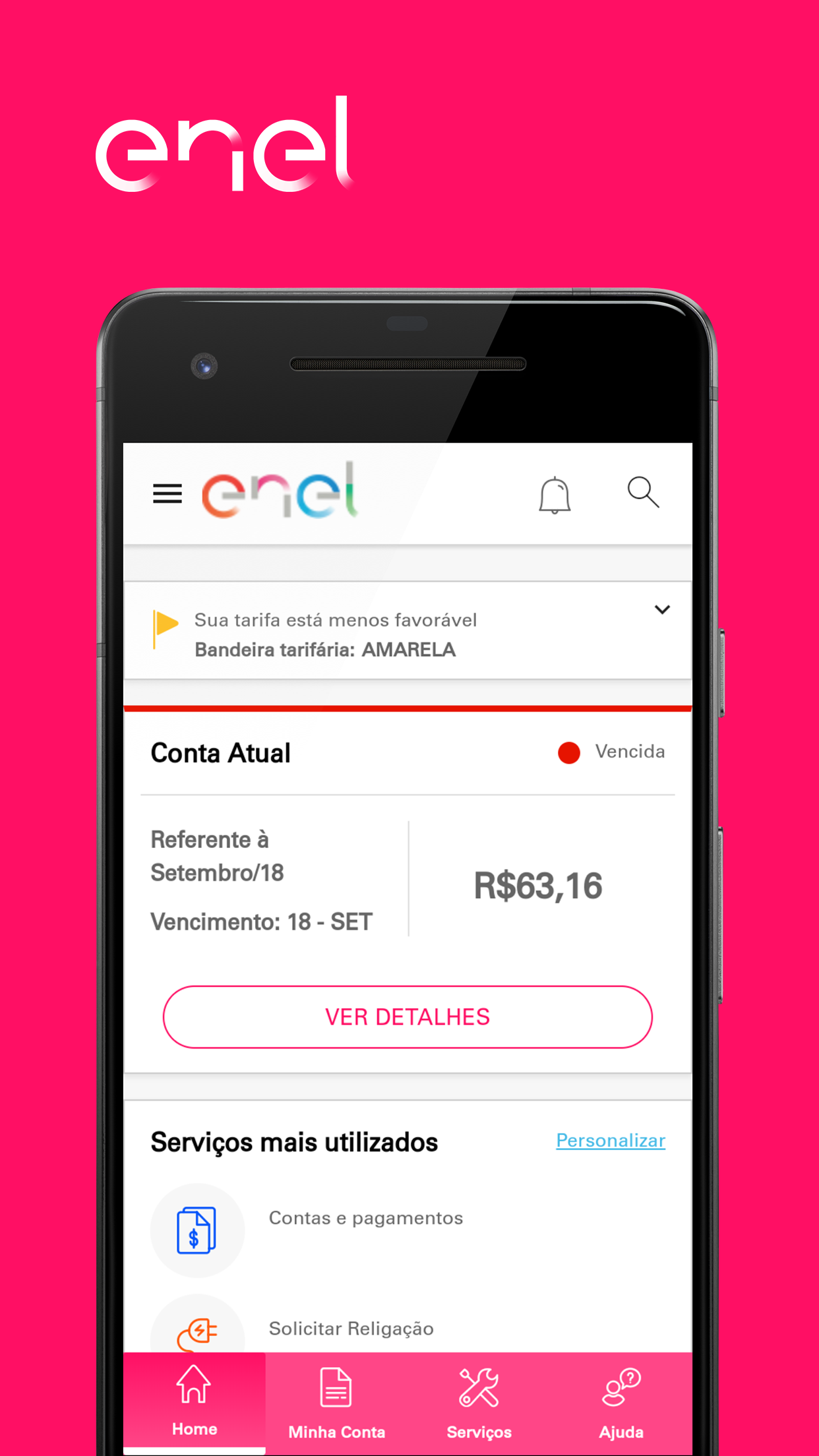 Android application Enel São Paulo screenshort