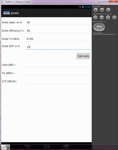 Earth Station G/T Ratio Screen 3