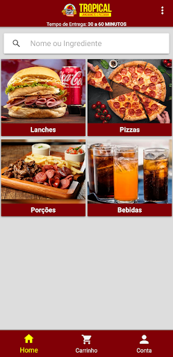 Android application Tropical Lanchonete e Pizzaria screenshort