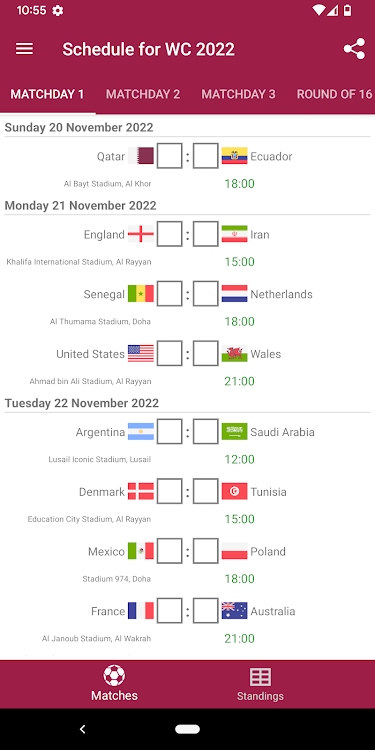 Schedule for World Cup 2022 - 1.0.8 - (Android)