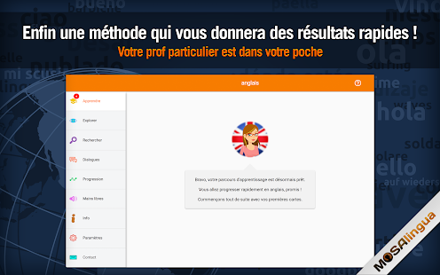 Apprendre l'Anglais rapidement - MosaLingua Screenshot