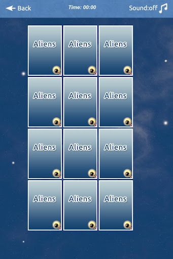 Aliens Memory Match Screen 2