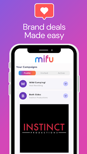 Android application Mifu: Influencer Partnerships screenshort