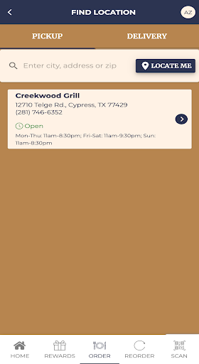 Creekwood Grill Screen 2