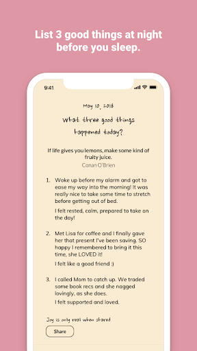 Three Good Things - daily gratitude journal 4.5 screenshots 1
