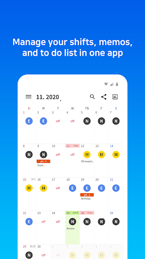 Android application Today's Shift screenshort
