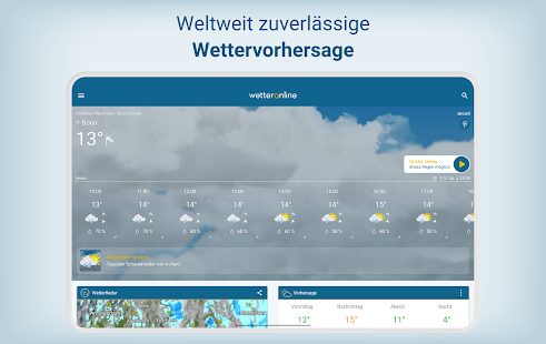 WetterOnline mit RegenRadar Screenshot