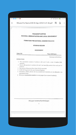 Past Papers Tanzania Secondar