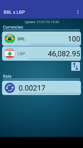Android application Brazil Real x Lebanese Pound screenshort