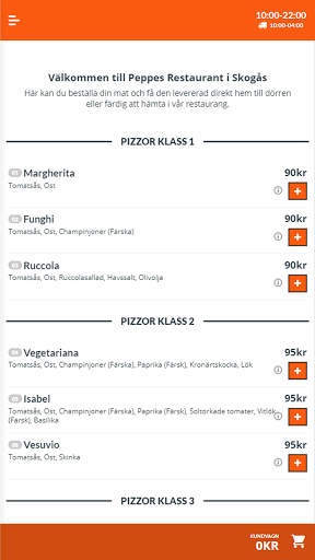 Android application Peppes Restaurang screenshort