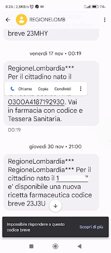 Dimmi Codice Screen 2