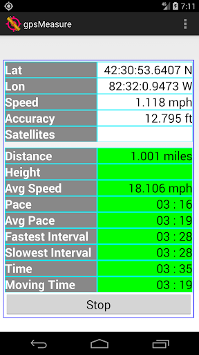 Android application gpsMeasure screenshort