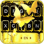 Cover Image of Download Golden Butterfly Keyboard Them  APK