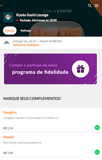 Android application Kyoto Sushi Lounge screenshort