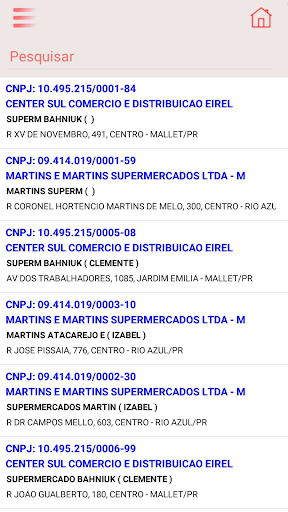 Android application NinfaAlimentos screenshort