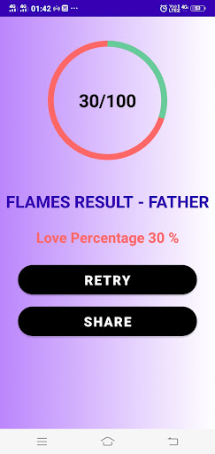 FLAMES Love Meter Test By Name Screen 3