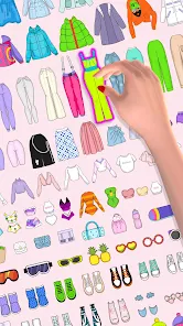 Boneca de papel - adolescente com conjunto de roupas