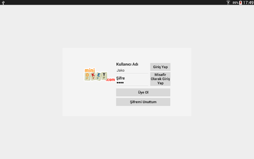 Android application mini101 Online 101, Okey ve 51 screenshort