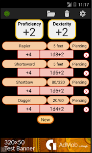 Fifth Edition Character Sheet Bildschirmfoto