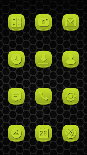 Embossed Olive Green Pop Icons