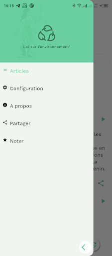 Android application TOSSIN:Loi environnement Bénin screenshort