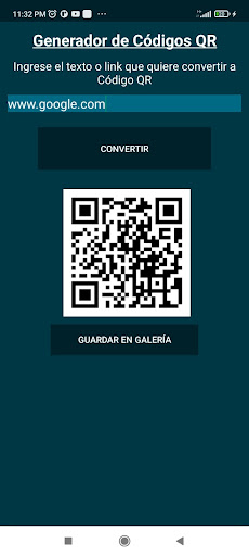 Android application Creador de QR screenshort