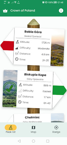 Android application The Crown of Polish Mountains screenshort