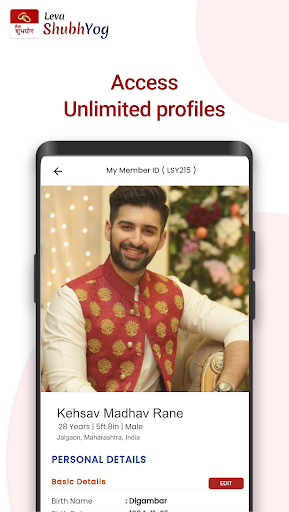 Android application Leva Shubhyog Matrimony screenshort