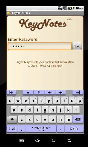 Android application KeynotesPlus screenshort